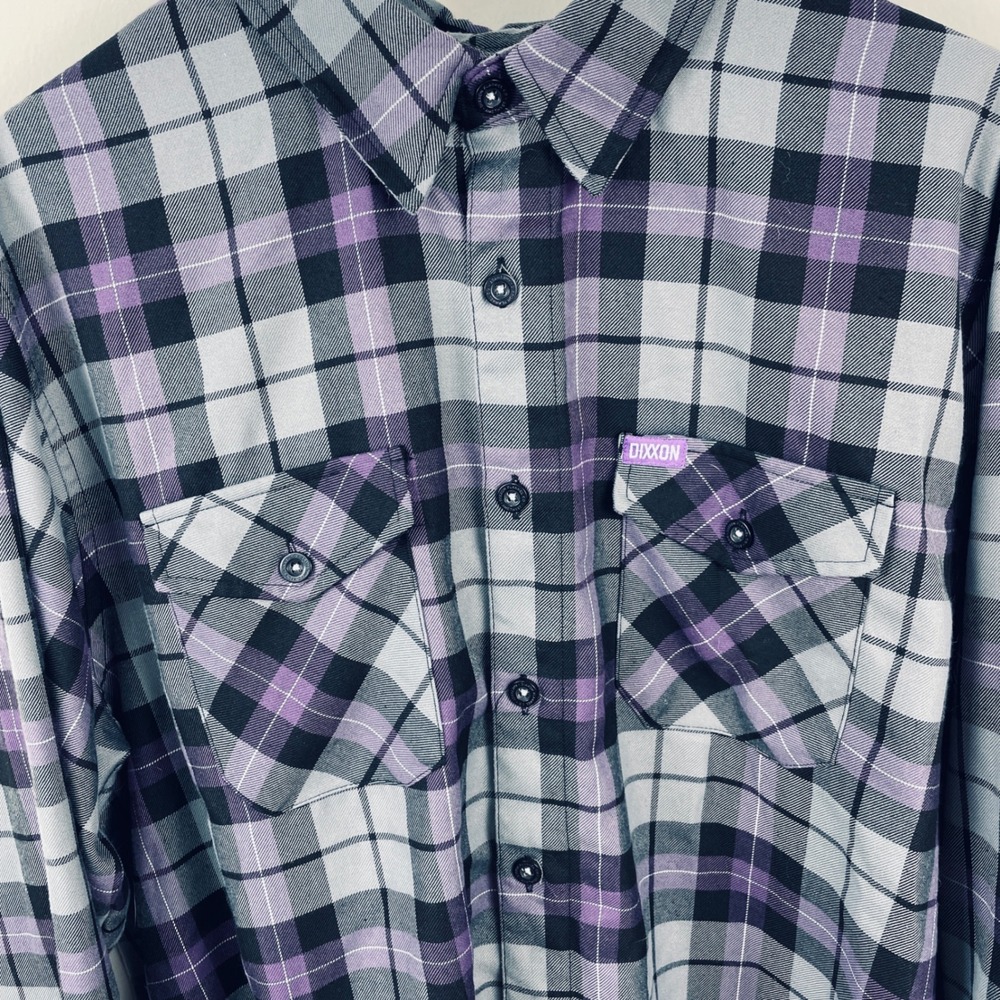 Dixxon Flannel Co Amethyst D-Tech Purple Plaid Button Down Shirt Men's XL